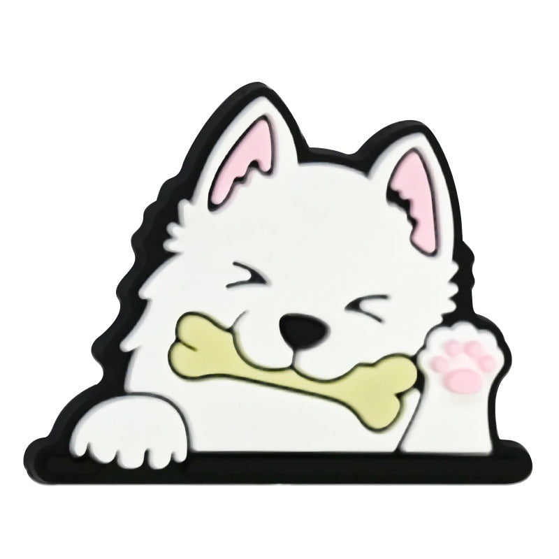 Wholesale  Random 100pcs/pack Cute Cartoon Dog Decorative Soft Rubber Double-Sided Beads